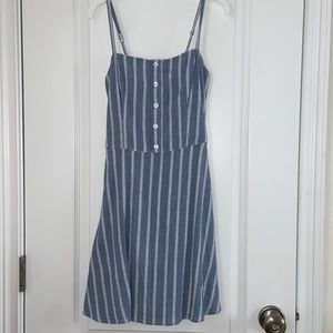 Blue stripe mini dress